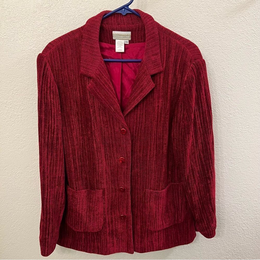 Coldwater Creek Red Jacket Long Sleeve Size PM